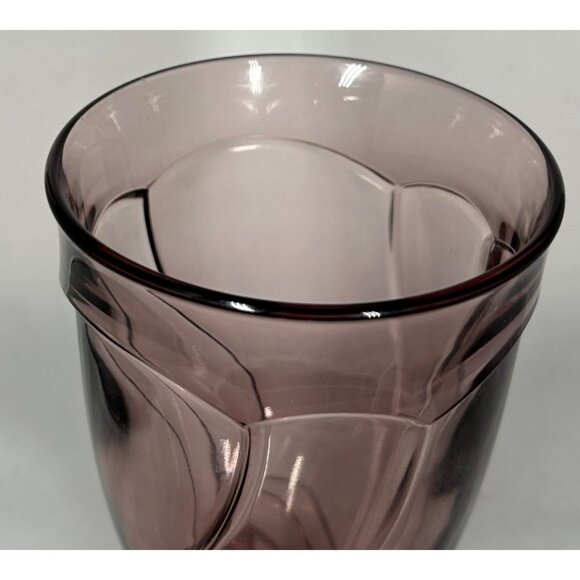 VTG 1 Noritake SWEET SWIRL Cranberry Plum Colored Goblet Glass 7 3/8" - Picture 3 of 4